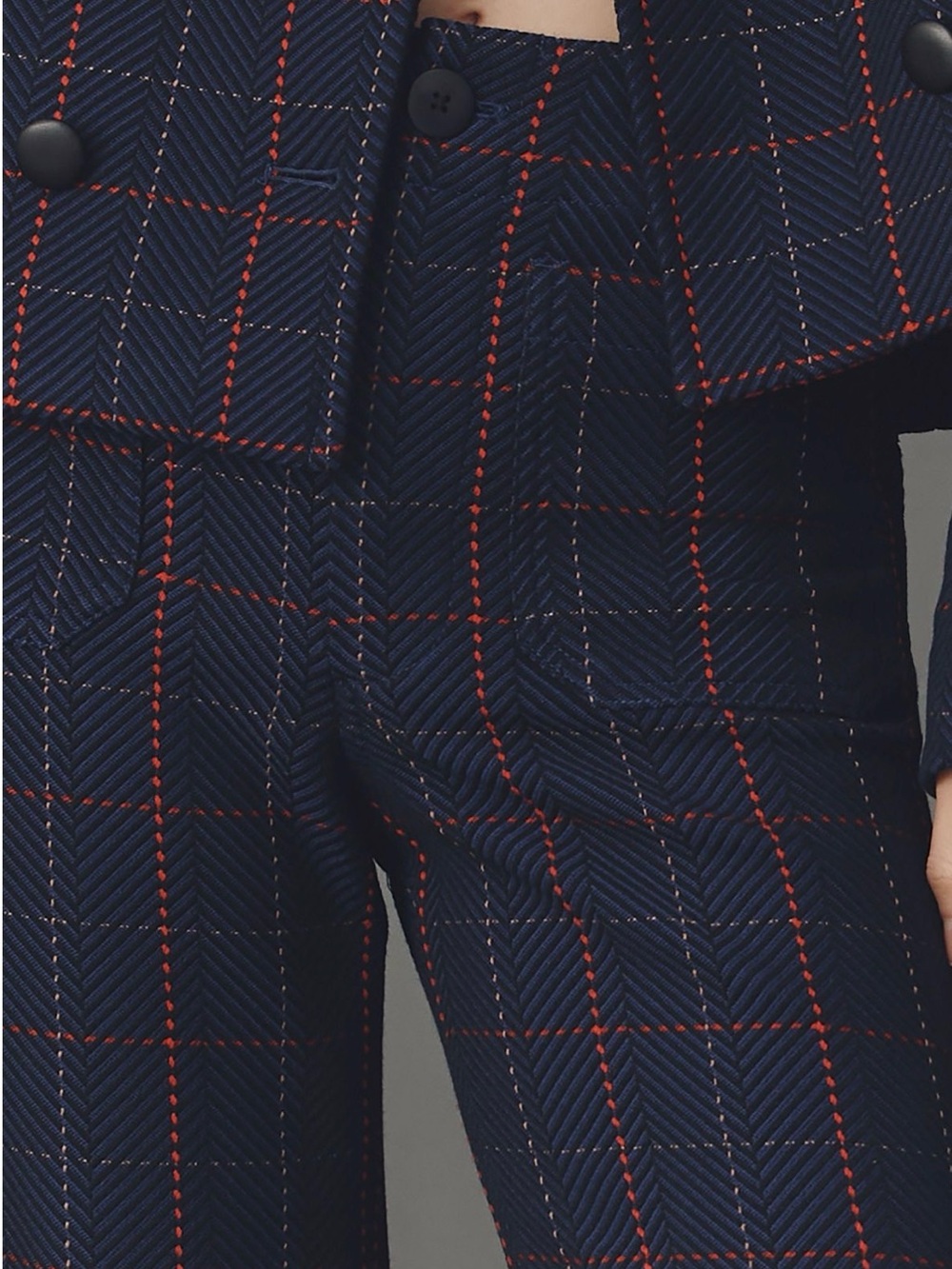 Merricksart x Maeve Colette Windowpane Crop Knit Pants | High Rise Wide Leg 28